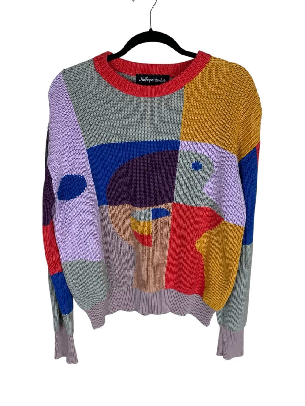 Men's KidSuper Studios Bauhaus Paint Palette Long Sleeve Crew Neck Sweater Small